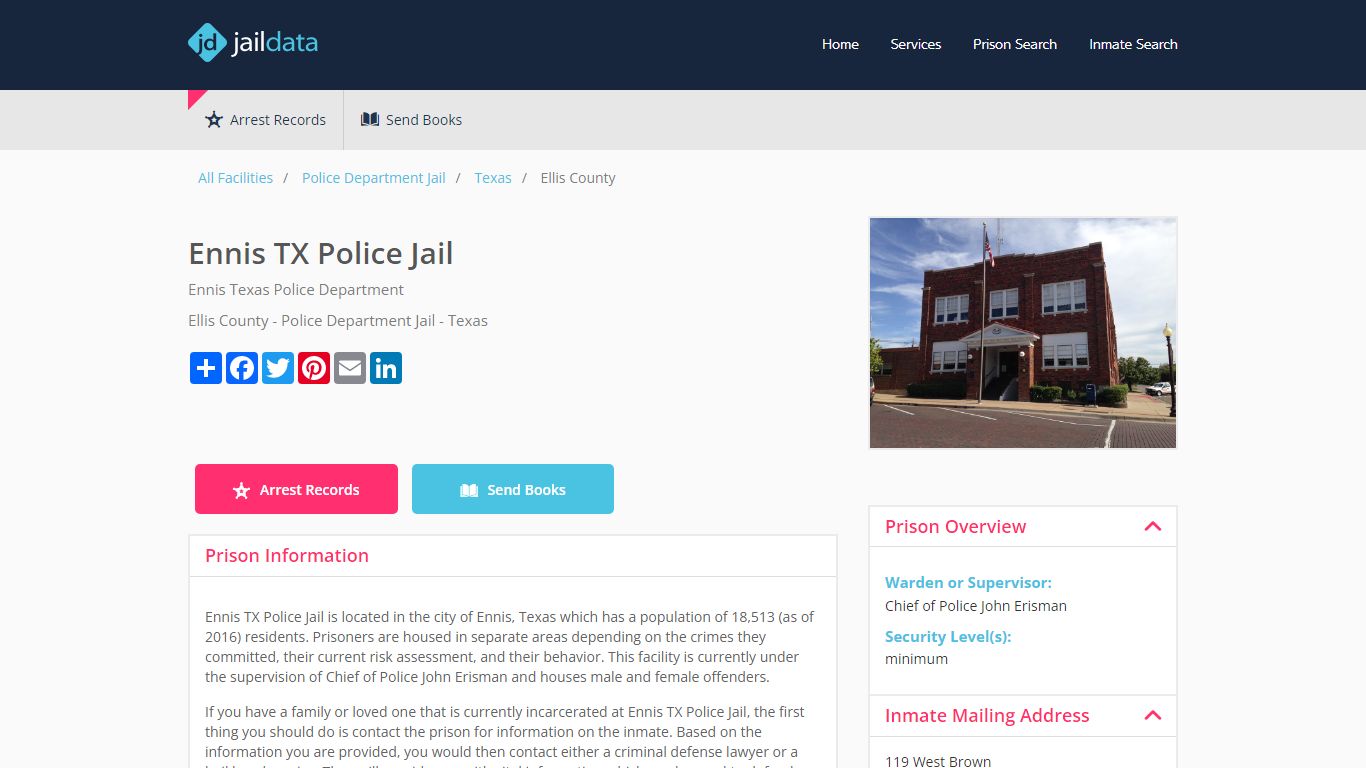 Ennis TX Police Jail Inmate Search and Prisoner Info - Ennis, TX